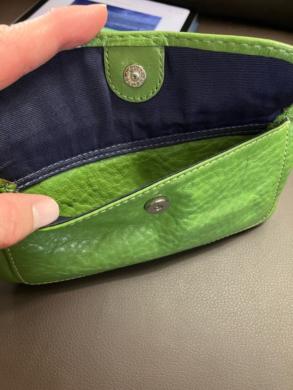 Coach Hamilton Green Leather Wristlet Wallet - Picture 9 of 10